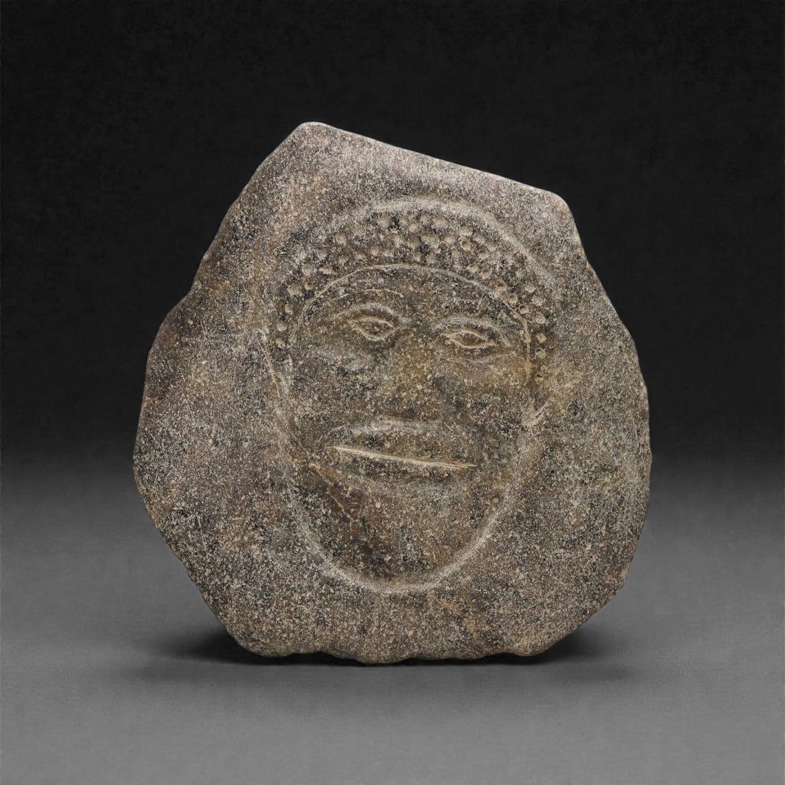 A Sino-Siberian Stone Anthropomorphic Plaque, Late 1st Millennium BCE, 11LQ (1 of 2)