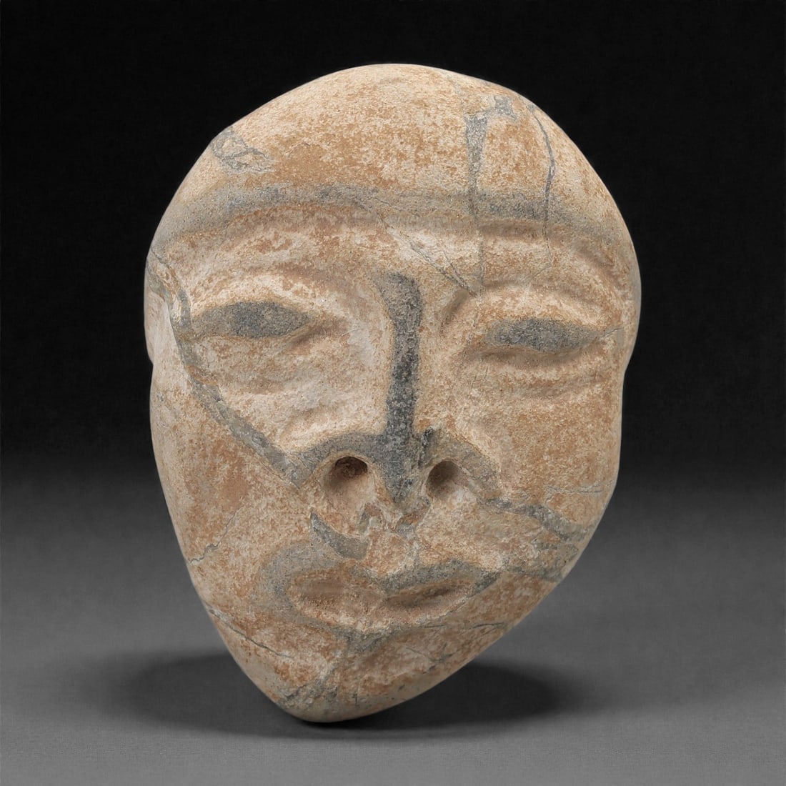 A Mediterranean Stone Maskette, 12th-17th Century, 37B (1 of 2)