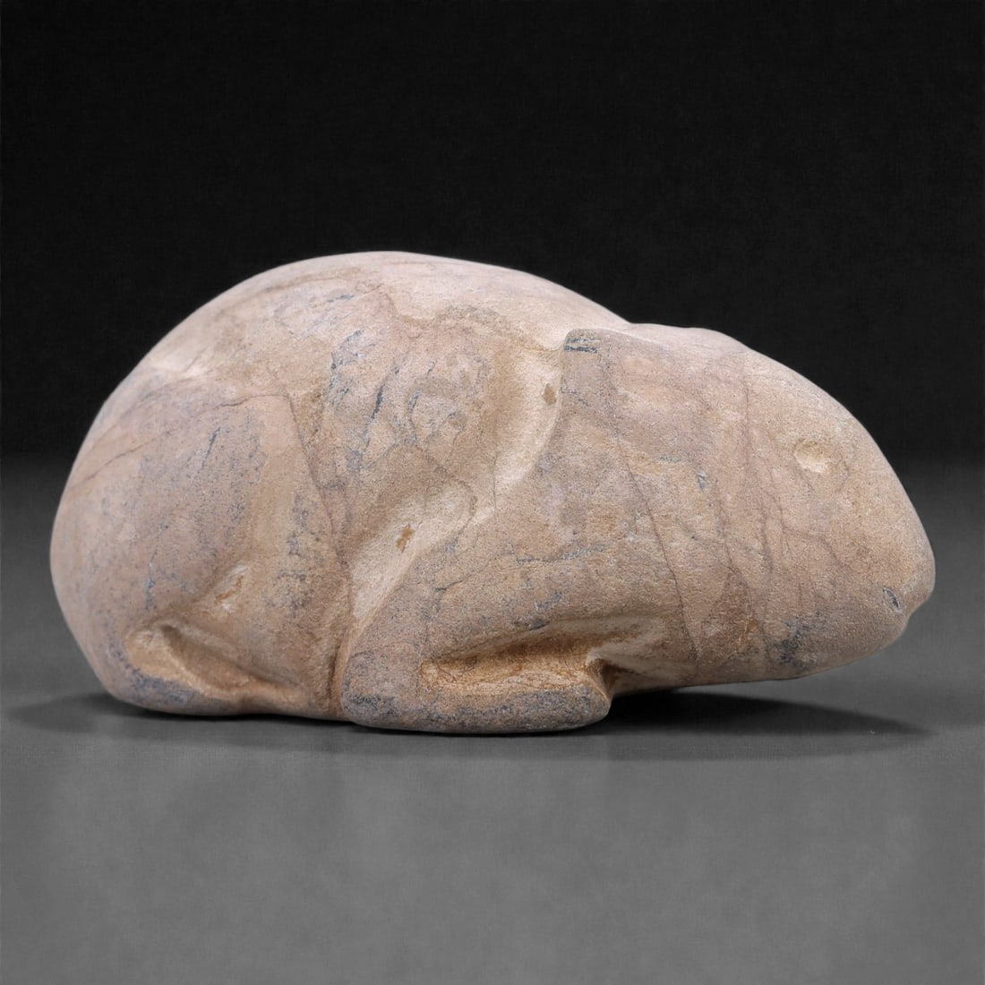 Ancient Stone Zoomorphic Figurine - Recumbent Animal Effigy, 4G (1 of 3)