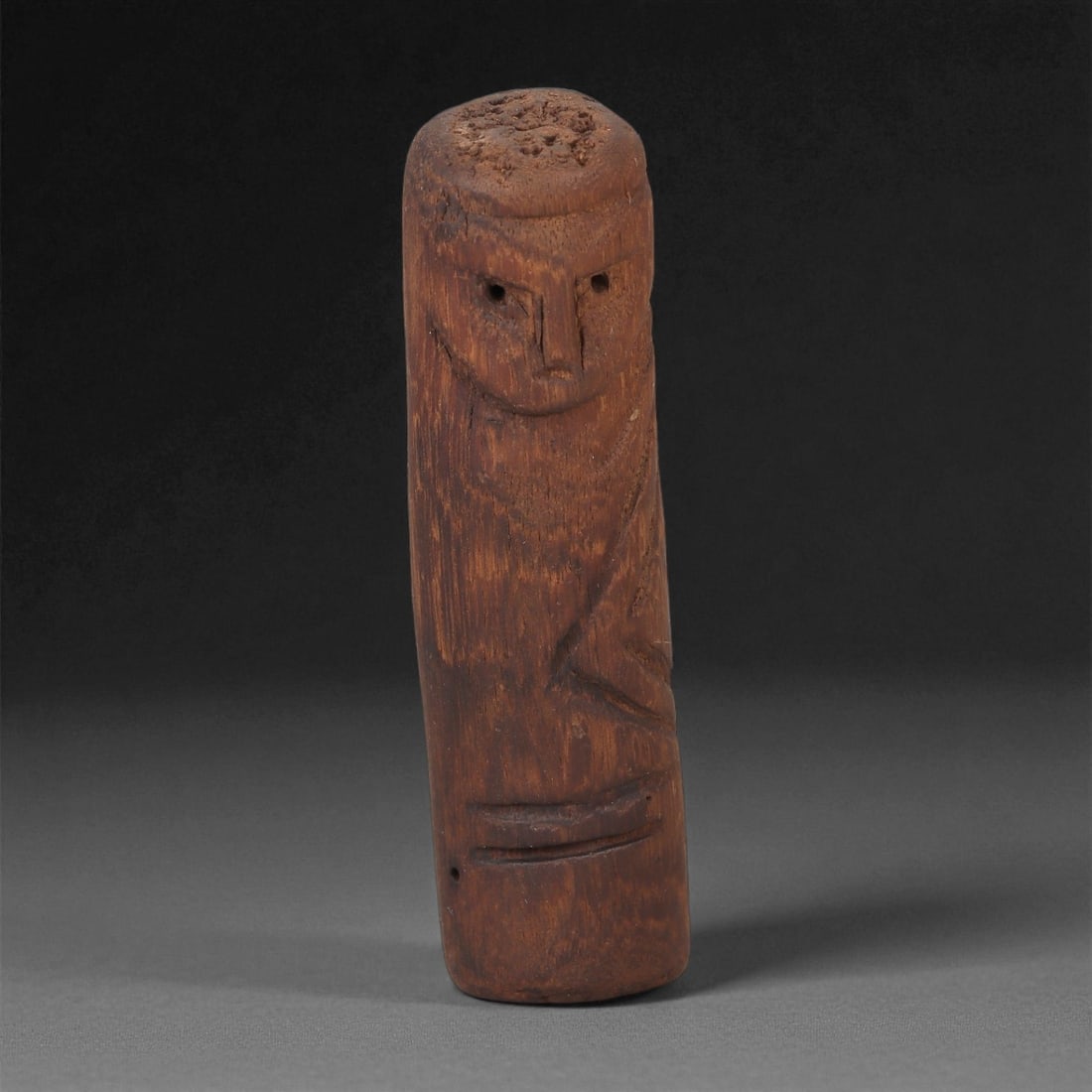 A Wooden Anthropomorphic Figurine, 19th-Early 20th Century, 26LE (1 of 2)