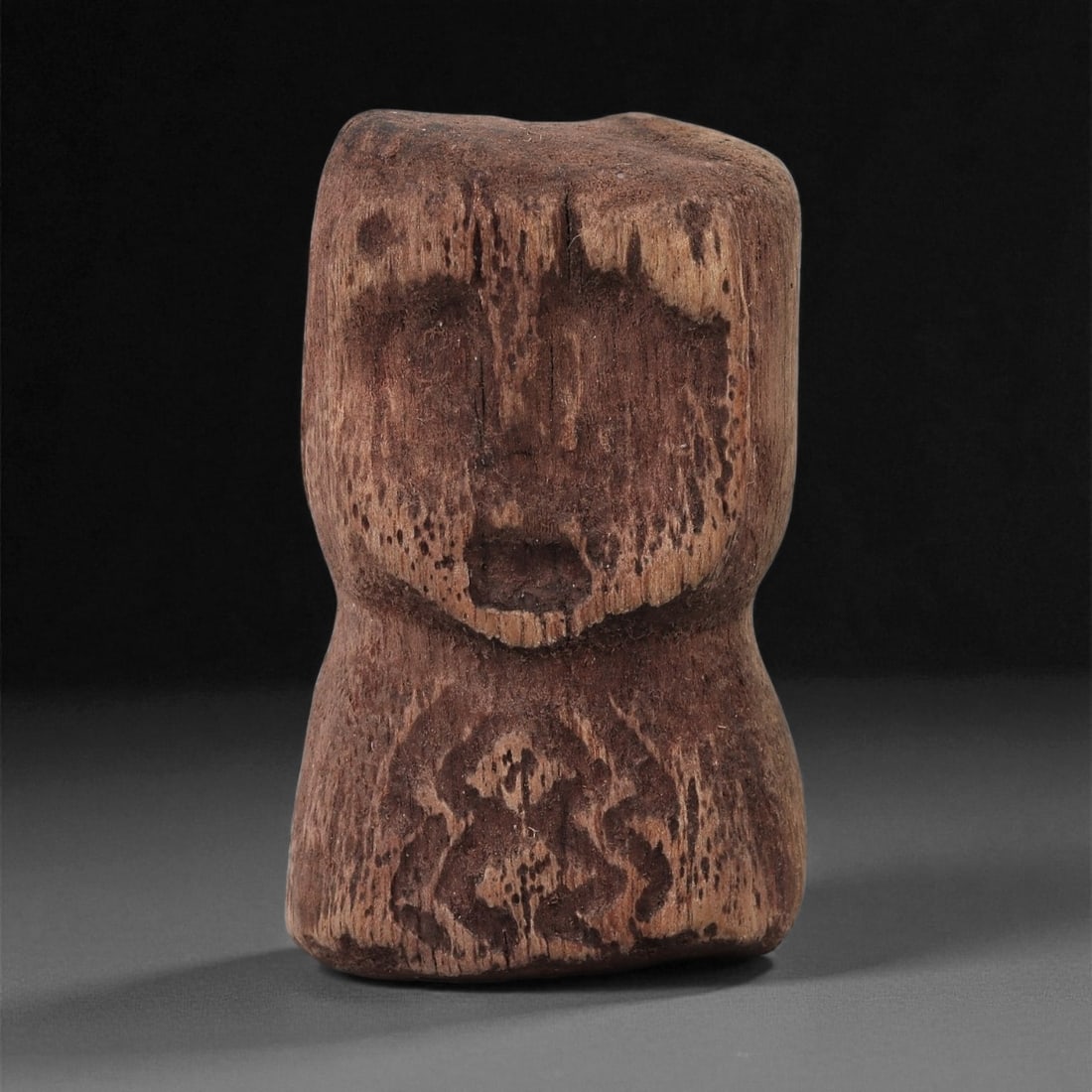 A Wooden Anthropomorphic Figurine, 19th-Early 20th Century, 54LG (1 of 2)