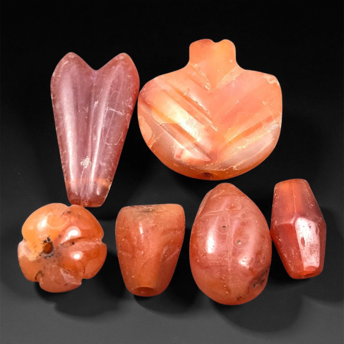 Ancient Coptic Egyptian Carnelian Amulet Collection, c. 5th-7th Century CE, 1.2-3 cm, 3EM (1 of 1)