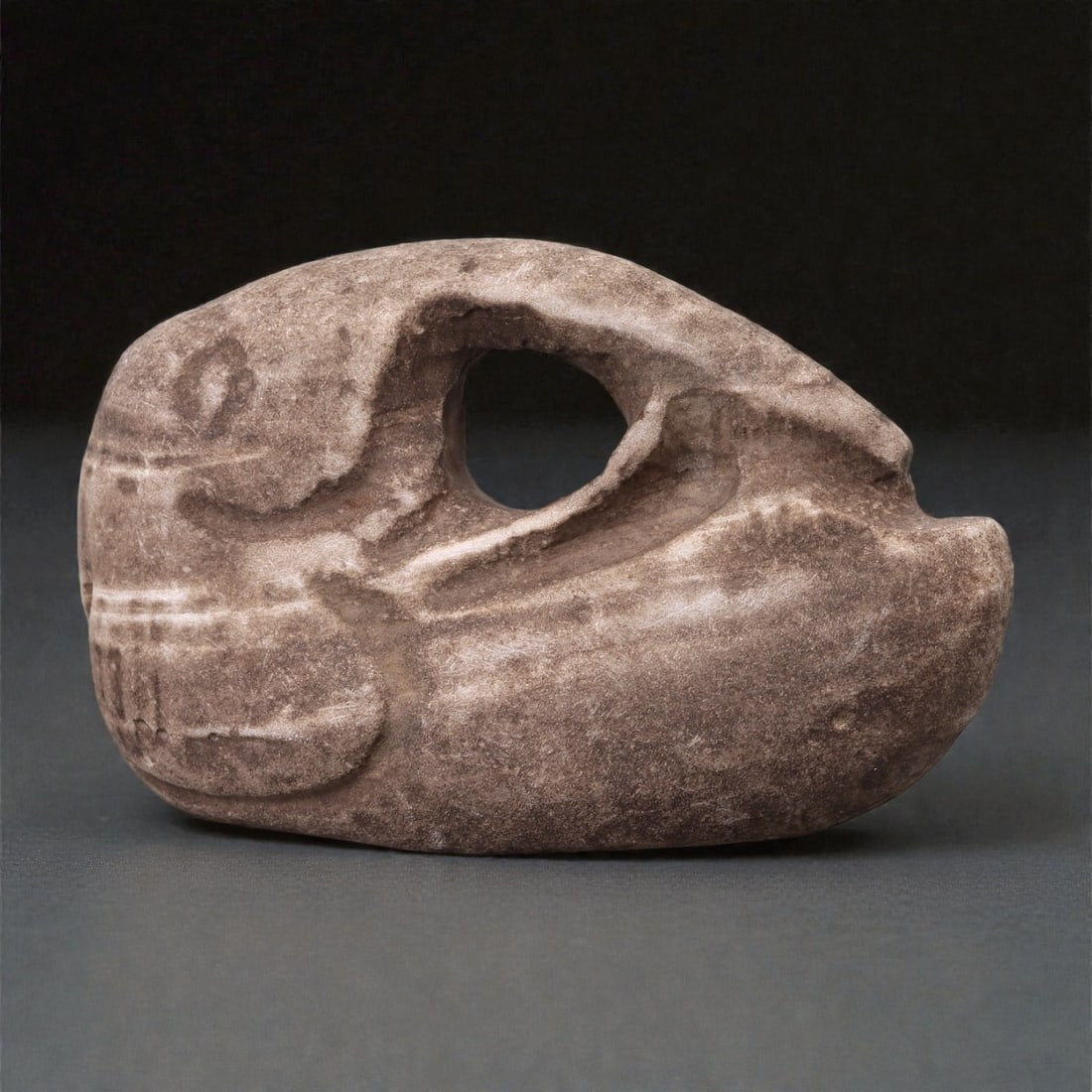 A Pre-Columbian Mesoamerican Stone Zoomorphic Pendant, Late Preclassic-Early Classic Period, 84P (1 of 2)