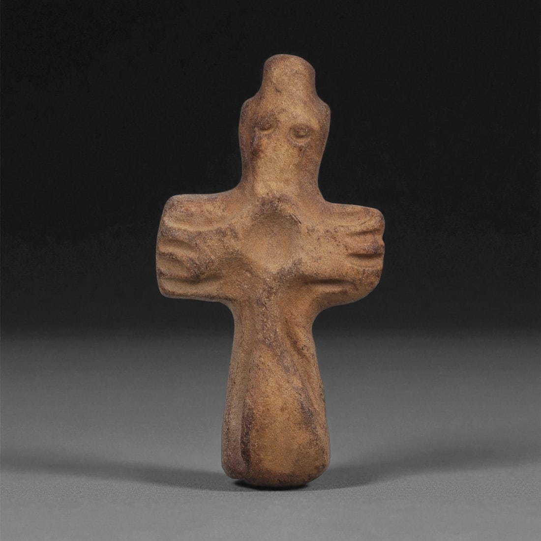 An Early Christian Stone Anthropomorphic Cross Pendant, 5th-7th Century CE, 38LB (1 of 2)