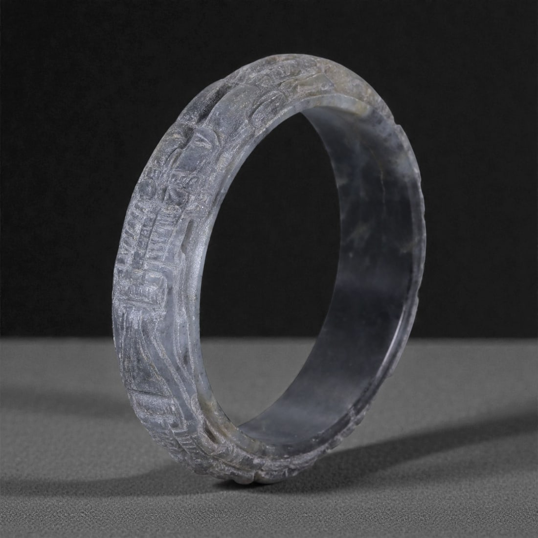 Jadeite Jade Dragon Bracelet - Carved Asian Bangle, 6.2cm Inner Diameter, 23WE (1 of 3)