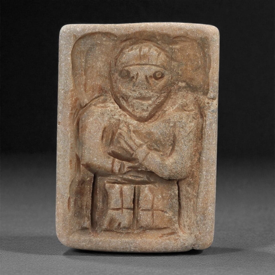 A Byzantine Stone Relief Plaque with Seated Figure, 11th-12th Century, 100A (1 of 2)