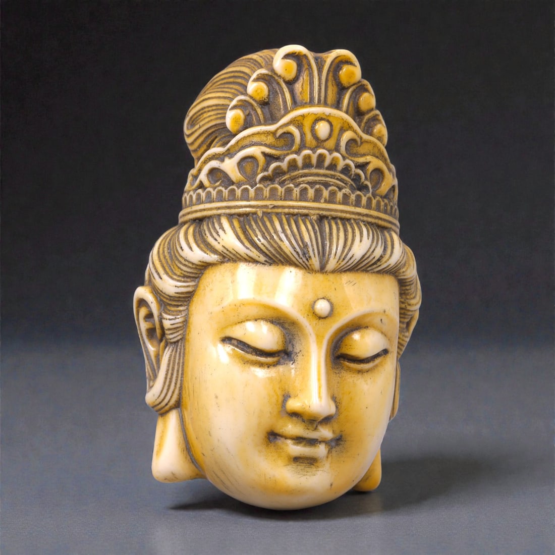 A Chinese Carved Bust of a Buddhist Deity, 20th Century, 60FC (1 of 2)