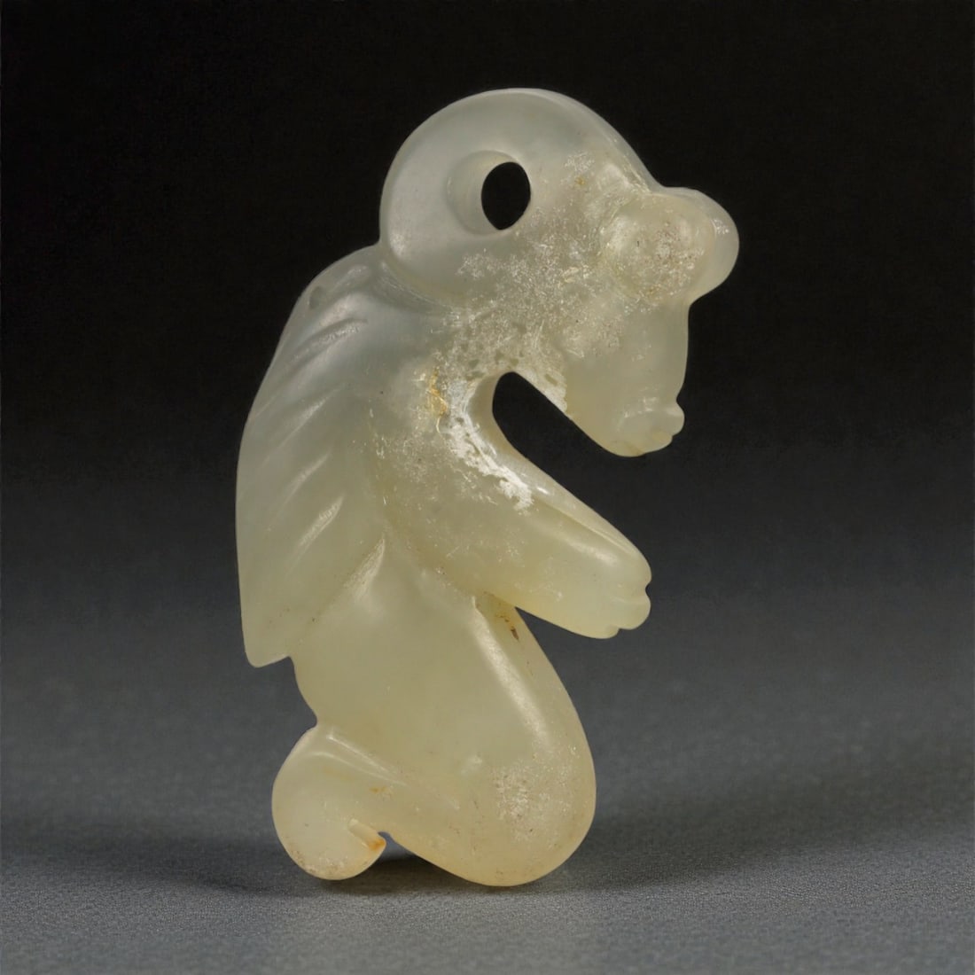 A Chinese Nephrite Jade Mythical Beast Pendant, 20th Century, 12FC (1 of 2)