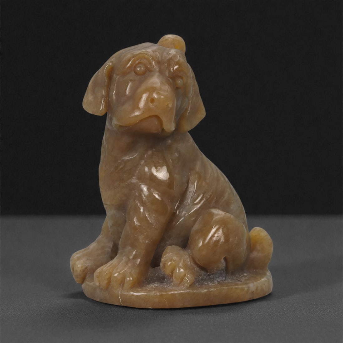 Chinese Jade Dog Figure - Carved Stone Animal, 87ZD, 87ZD (1 of 3)