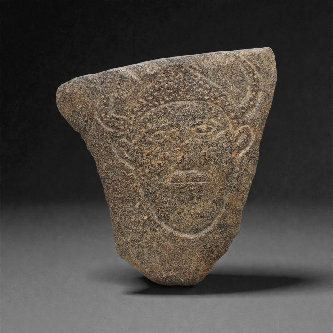 A Sino-Siberian Stone Anthropomorphic Plaque, Late 1st Millennium BCE, 15LQ (1 of 2)