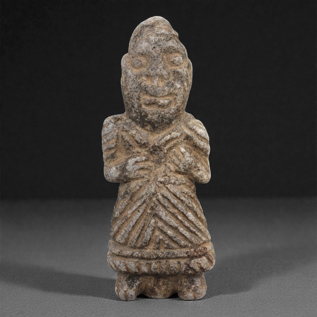 A Mesopotamian Schist Standing Anthropomorphic Figure, Early 2nd Millennium BCE, 3LK (1 of 2)