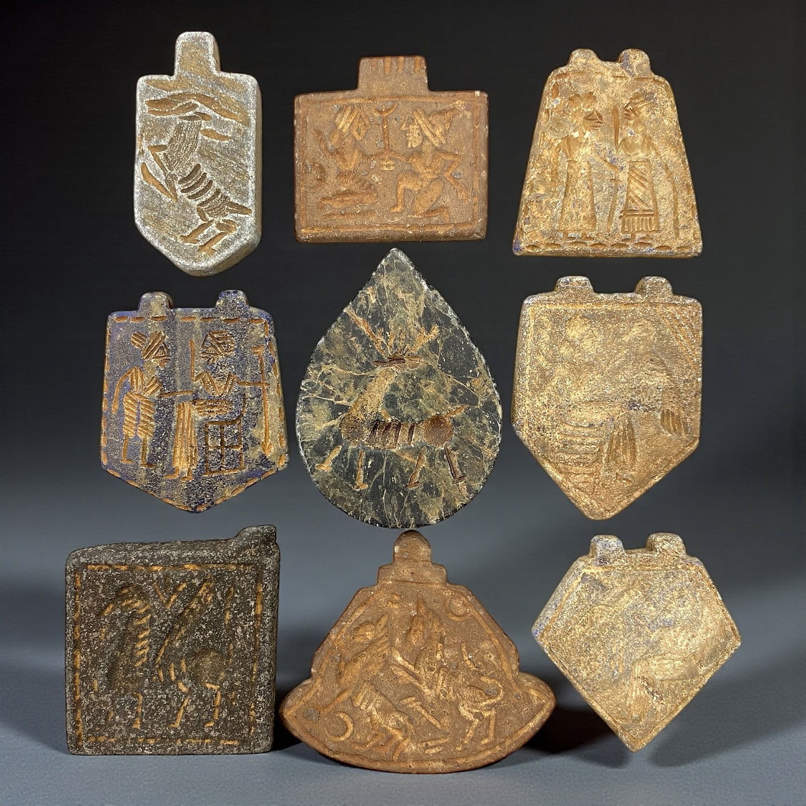 A Group of Nine Near Eastern Stone Amulets, First Millennium BCE, 62V (1 of 2)