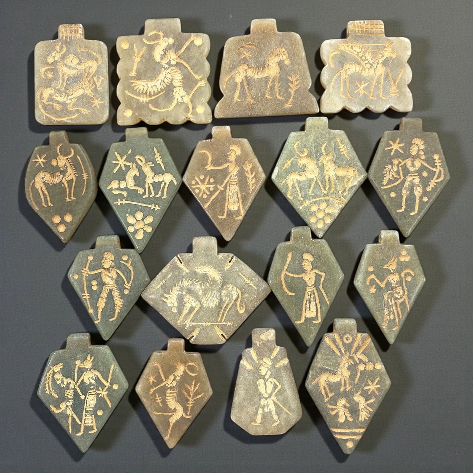 A Group of Eastern Iranian Serpentine Amulets, Islamic Period, 9th-10th Century CE, 60V (1 of 2)