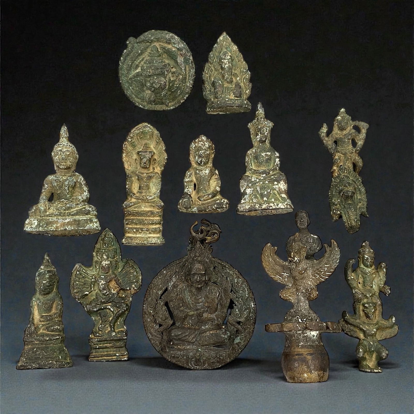A Group of Thai Bronze Figurines, 17th-20th Century, 90V (1 of 1)
