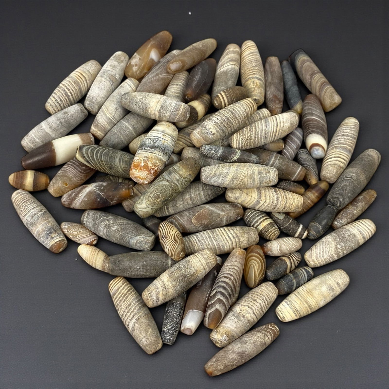 A Group of Old Agate Beads, 18th-20th Century, 2W (1 of 1)