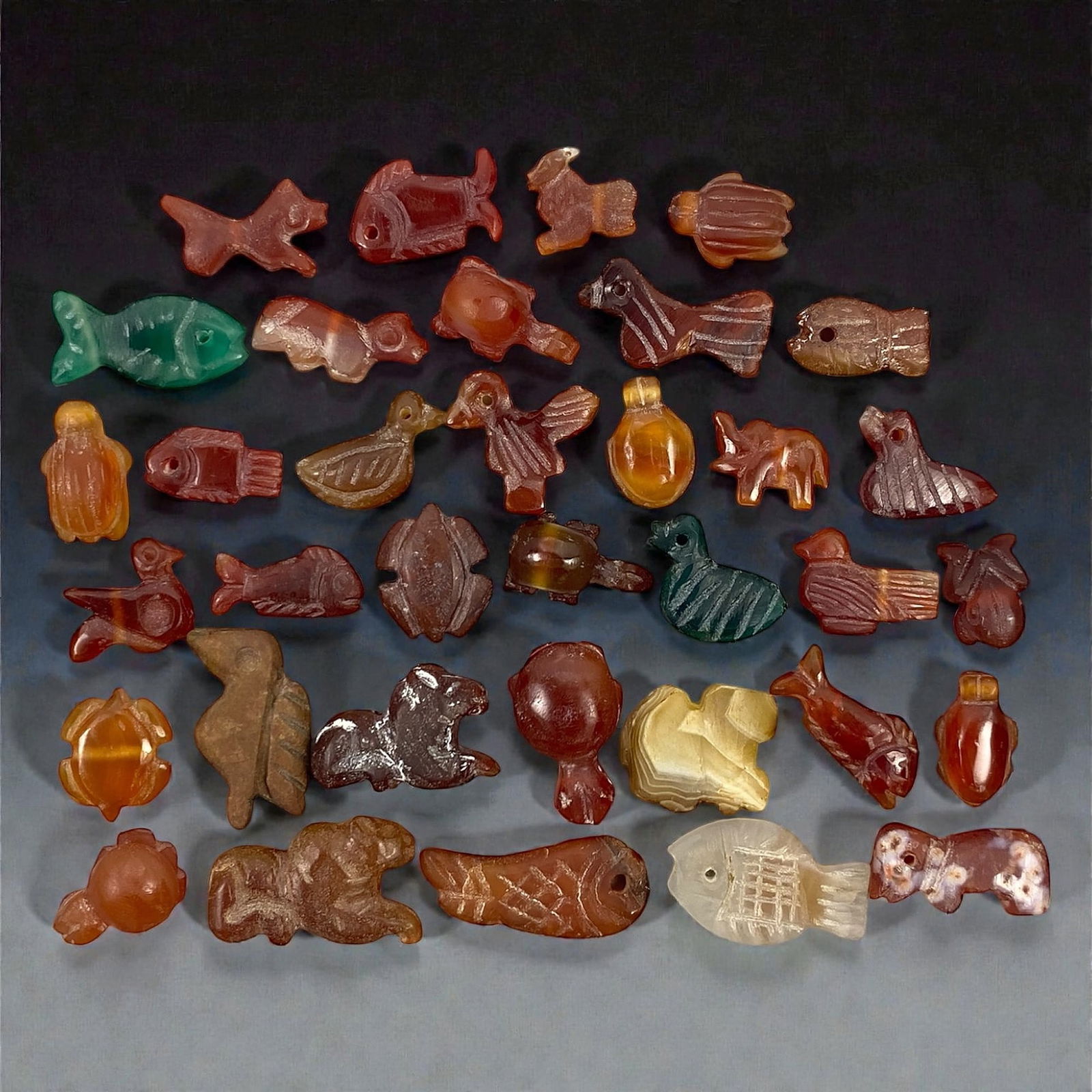 A Group of Coptic Egyptian Carnelian Amulets, Late Antique Period, Circa 4th-7th Century CE, 96V (1 of 1)