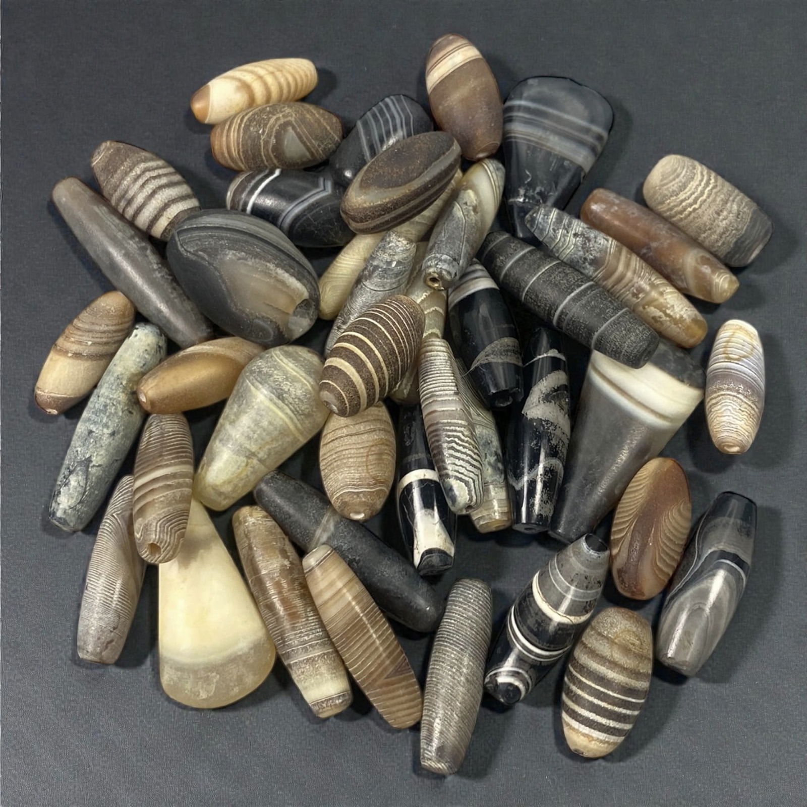 A Group of Ancient Agate Beads, 1st Millennium BCE-1st Millennium CE, 16W (1 of 1)