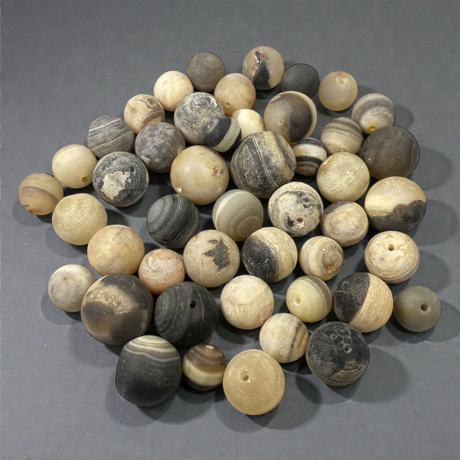 A Group of Tibetan Agate Beads, 18th-19th Century, 26W (1 of 1)