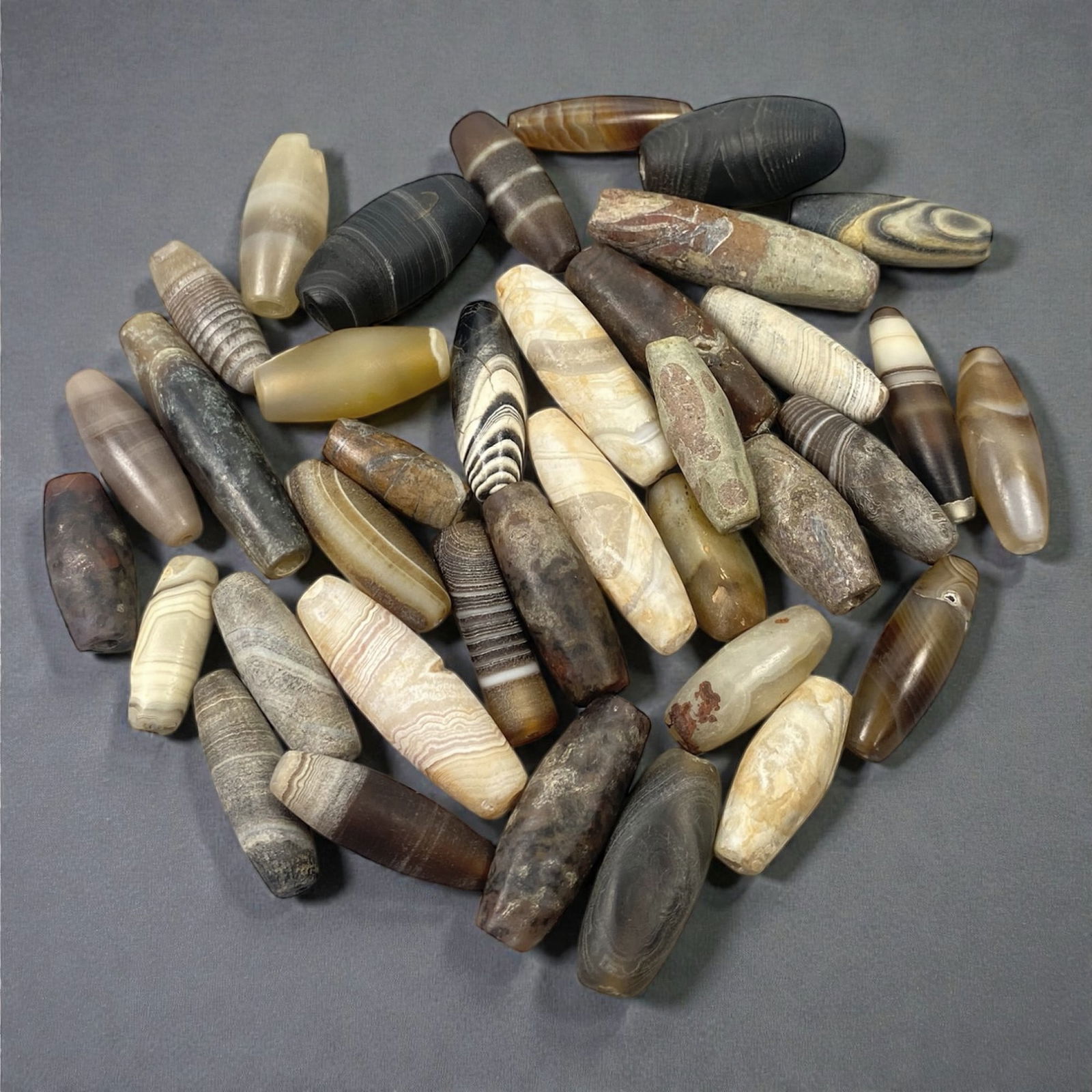A Group of Ancient-Medieval Agate Beads, Circa 1st Millennium BCE, 8W (1 of 1)