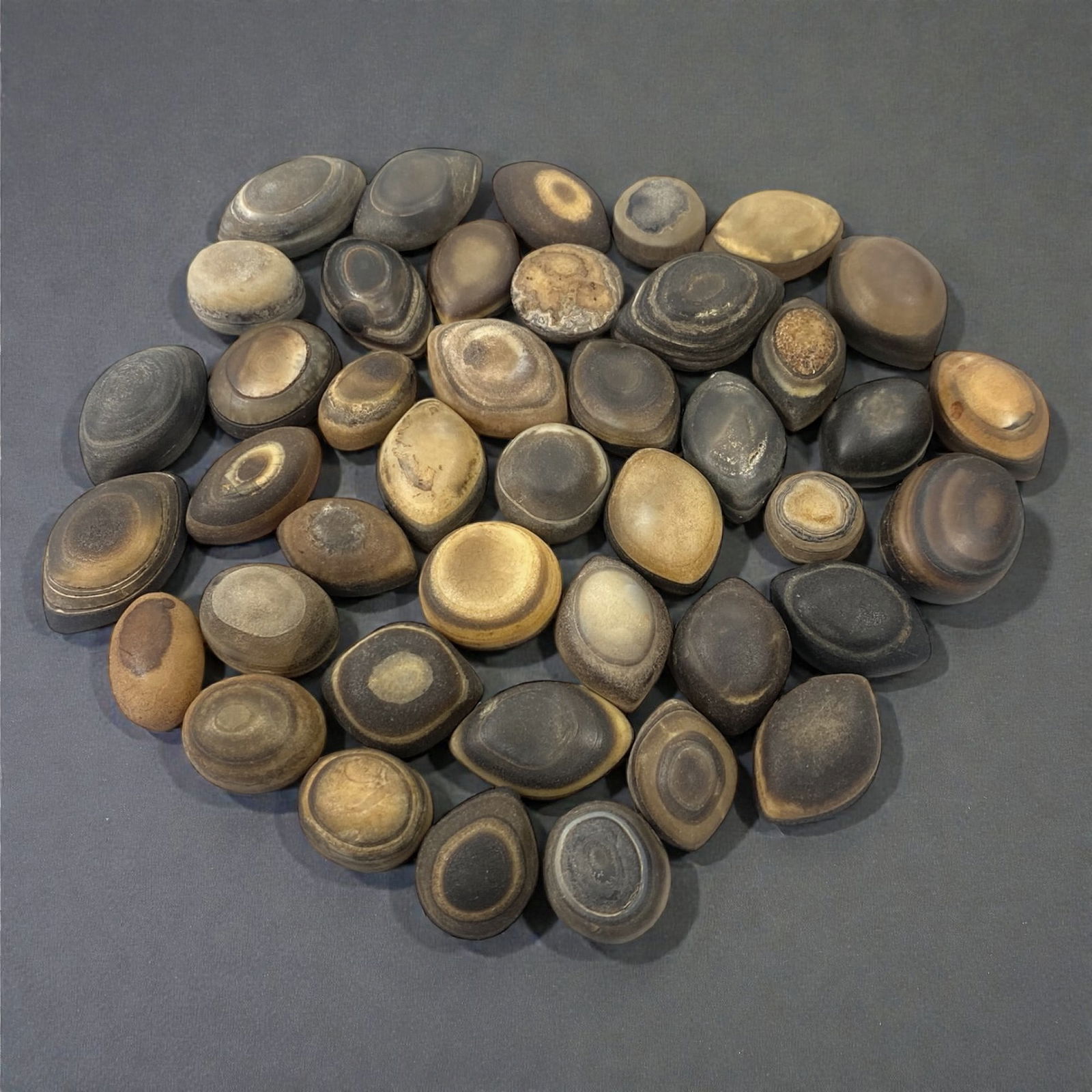 A Group of Tibetan Luk Mik ("Goat's Eye") Agate Beads, 11th-14th Century CE, 20W (1 of 1)