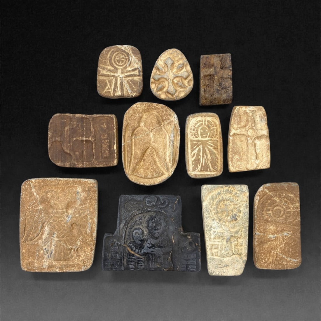 A Group of Medieval Christian Stone Devotional Objects, 12th-15th Century, 93W (1 of 1)