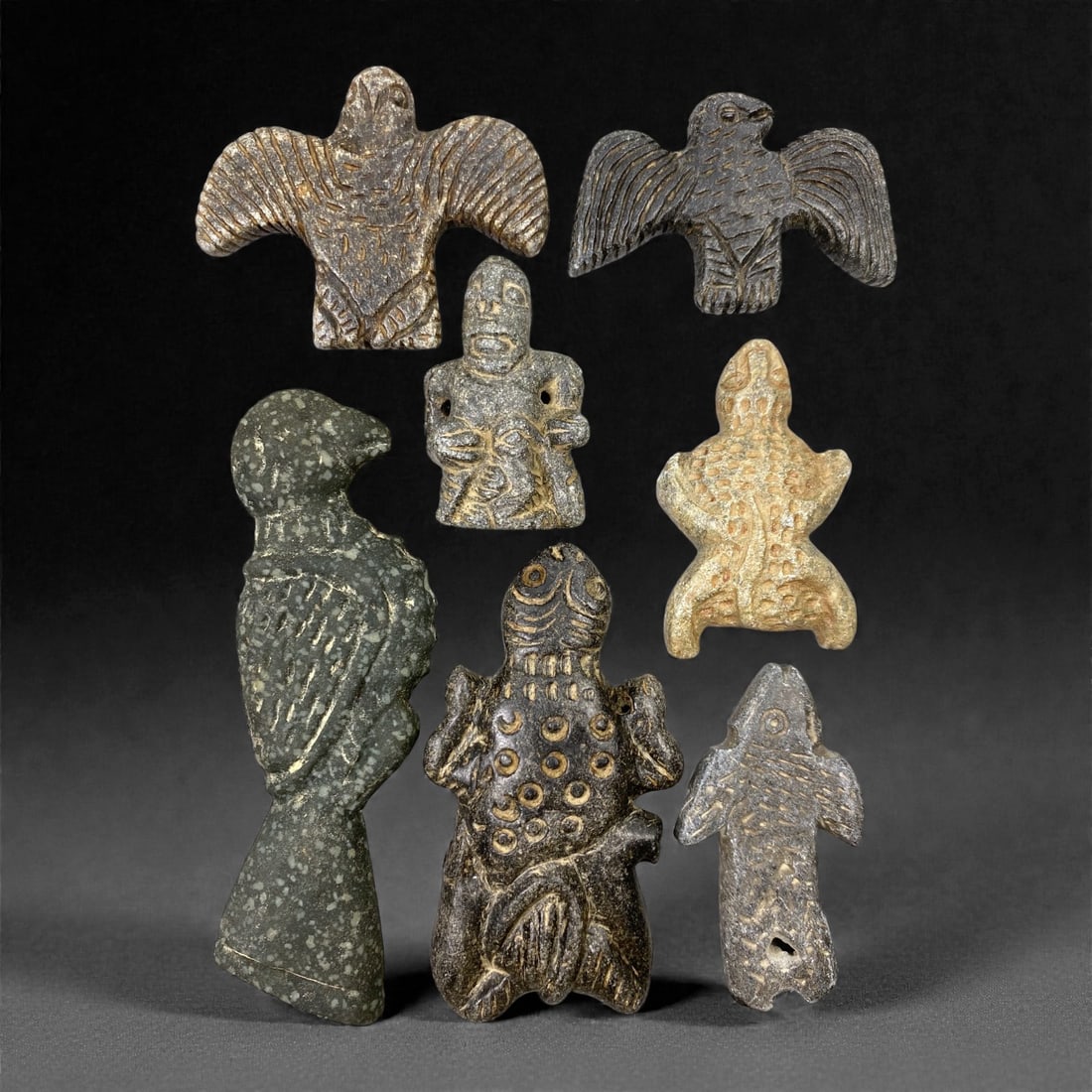 A Near Eastern Schist Zoomorphic and Anthropomorphic Amuletic Group, 2nd Millennium BCE, 97W (1 of 1)