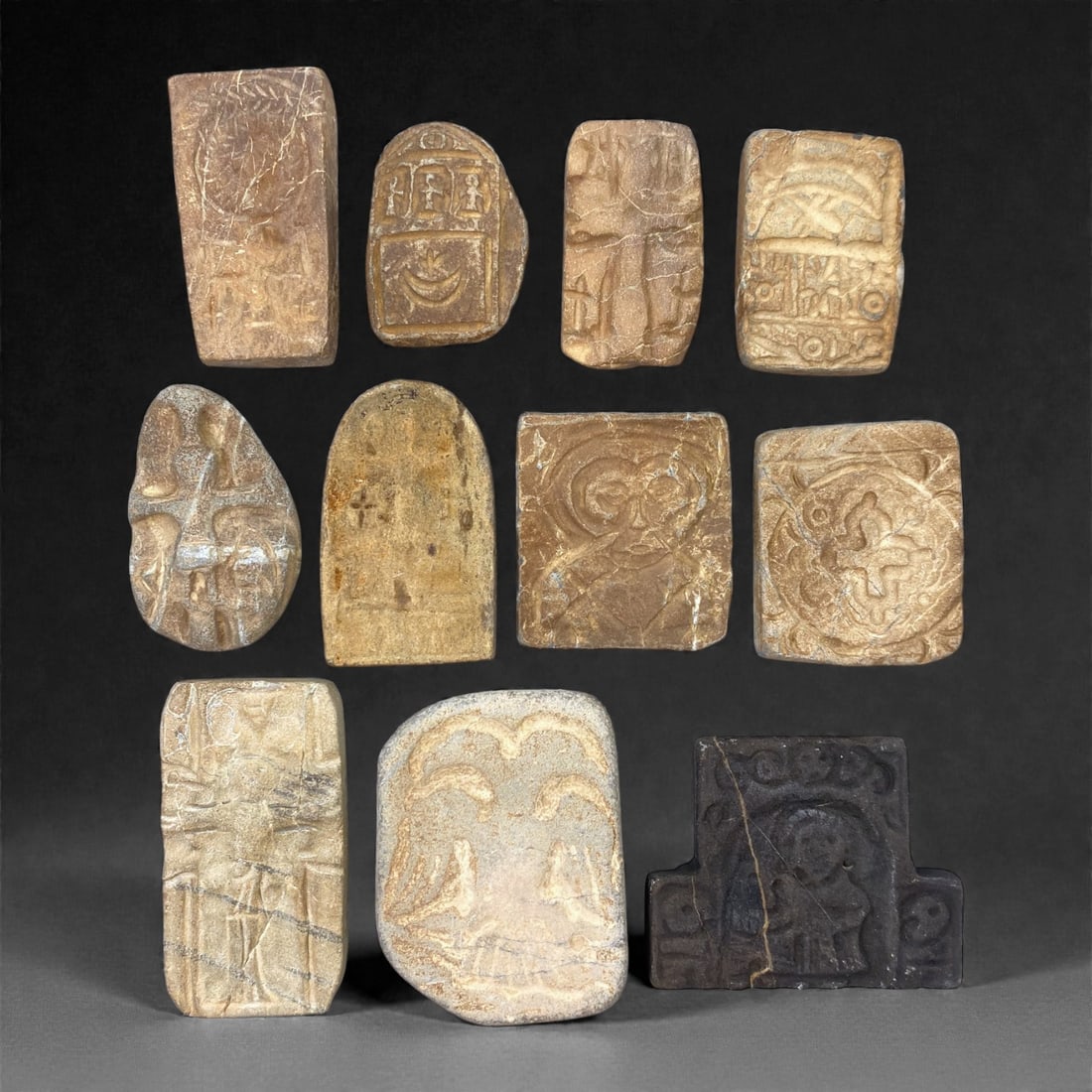 A Group of Medieval Christian Stone Devotional Objects, 12th-15th Century, 95W (1 of 1)