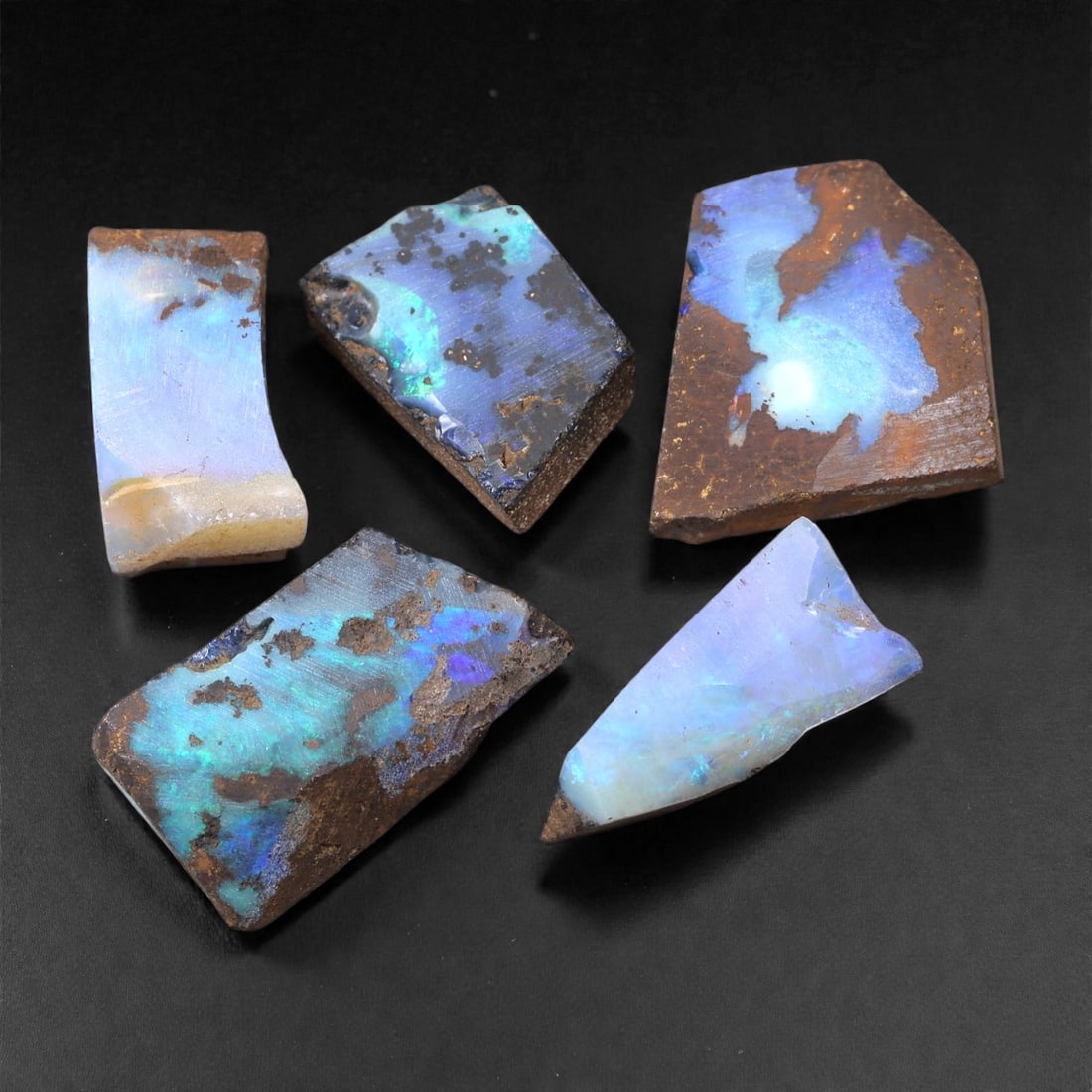 65.11 Carats Blue-Green Winton Opal Rough Parcel - Natural Australian Stones, 16-19mm, 55XH (1 of 1)