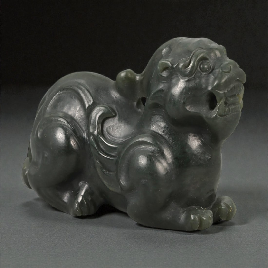 A Chinese Nephrite Jade Pixiu Figure, 20th Century, 87FB (1 of 3)