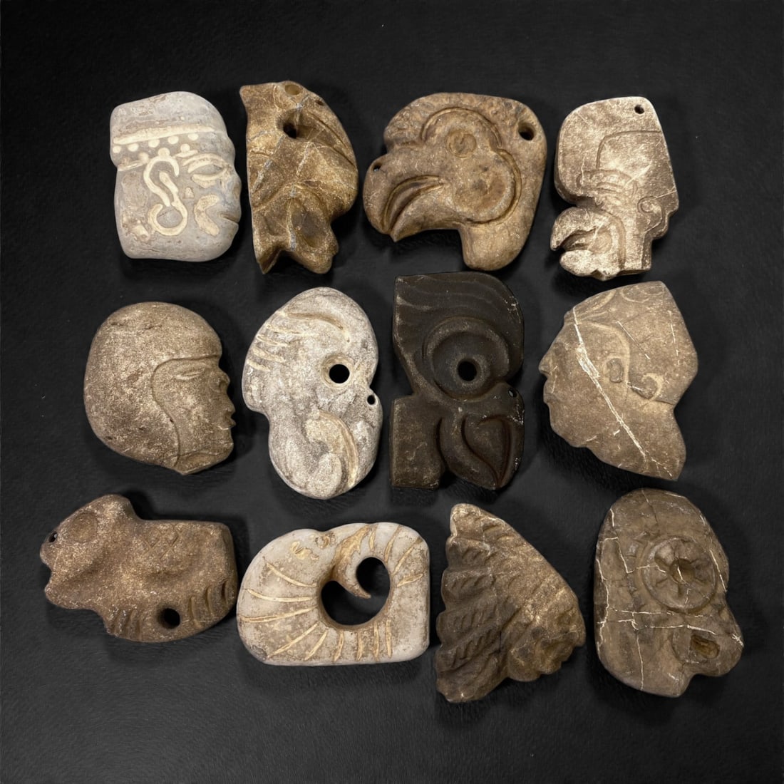 A Group of Mesoamerican Stone Sculptural Pendants, Pre-Columbian Period, 76Z (1 of 1)
