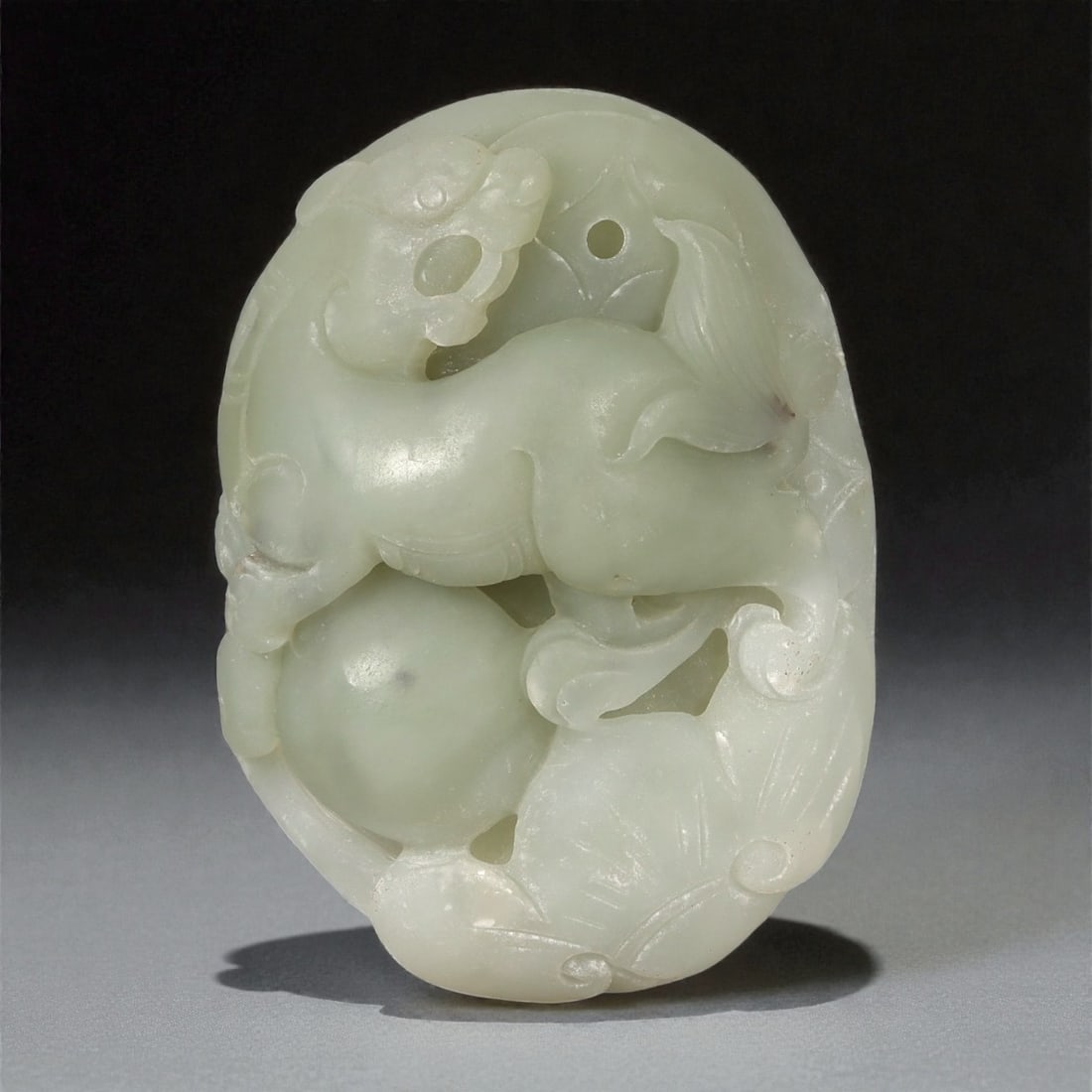 A Chinese Nephrite Jade Mythical Beast Plaque, 20th Century, 94FC (1 of 2)
