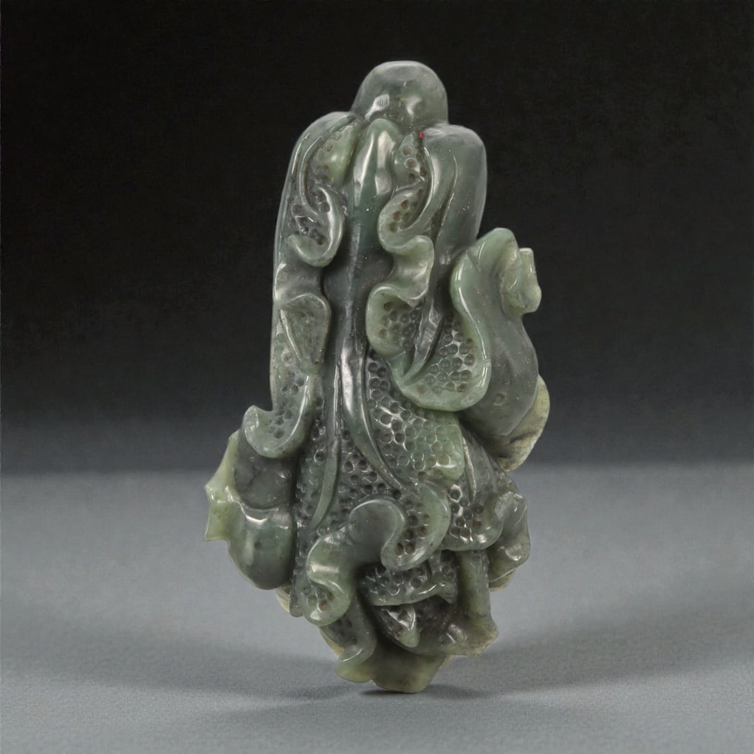 A Chinese Nephrite Jade Cabbage Carving, 20th Century, 84FB (1 of 2)