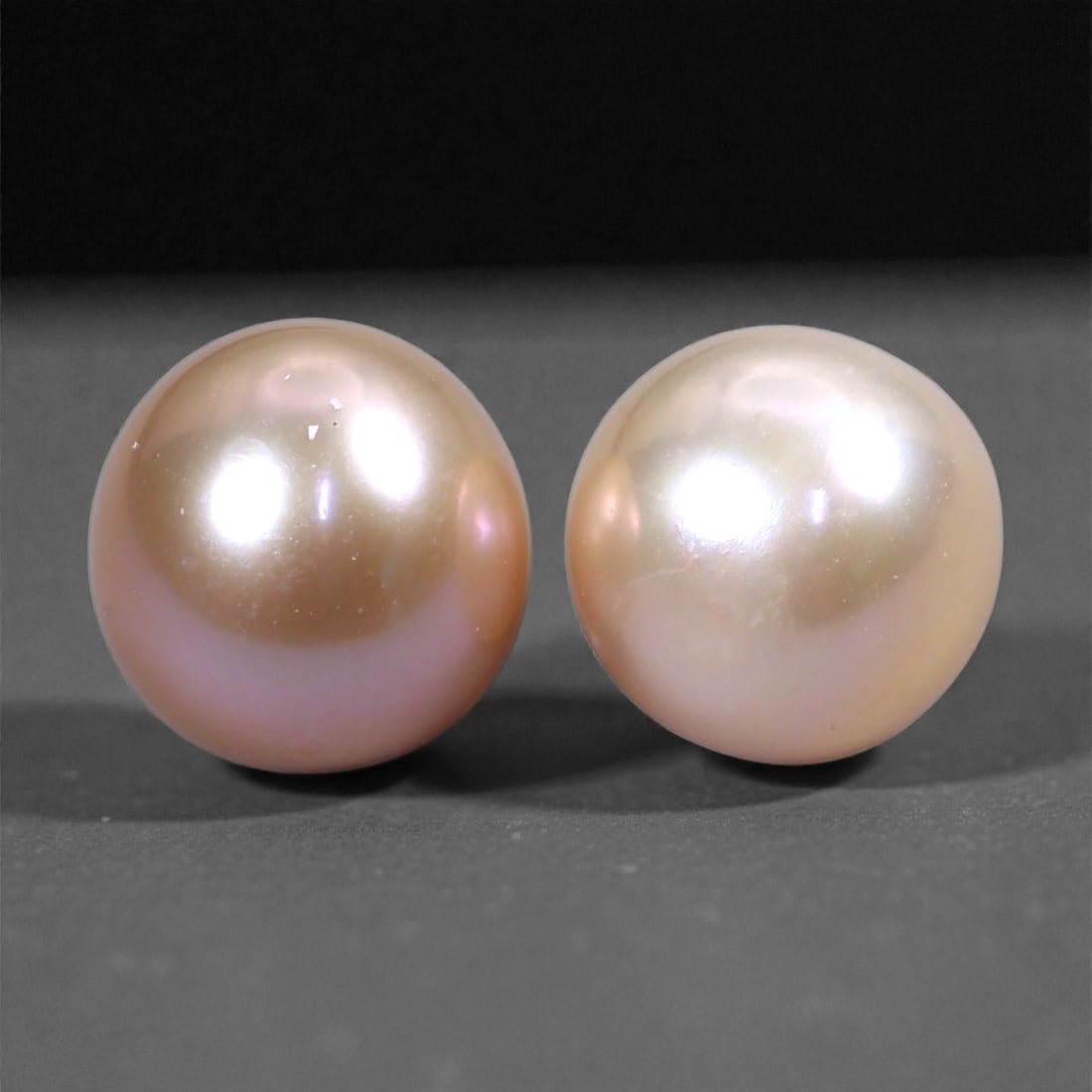 8.34 Carats Blush Rose Pearl Pair - Natural Freshwater Gems, 8mm, 72XH (1 of 1)
