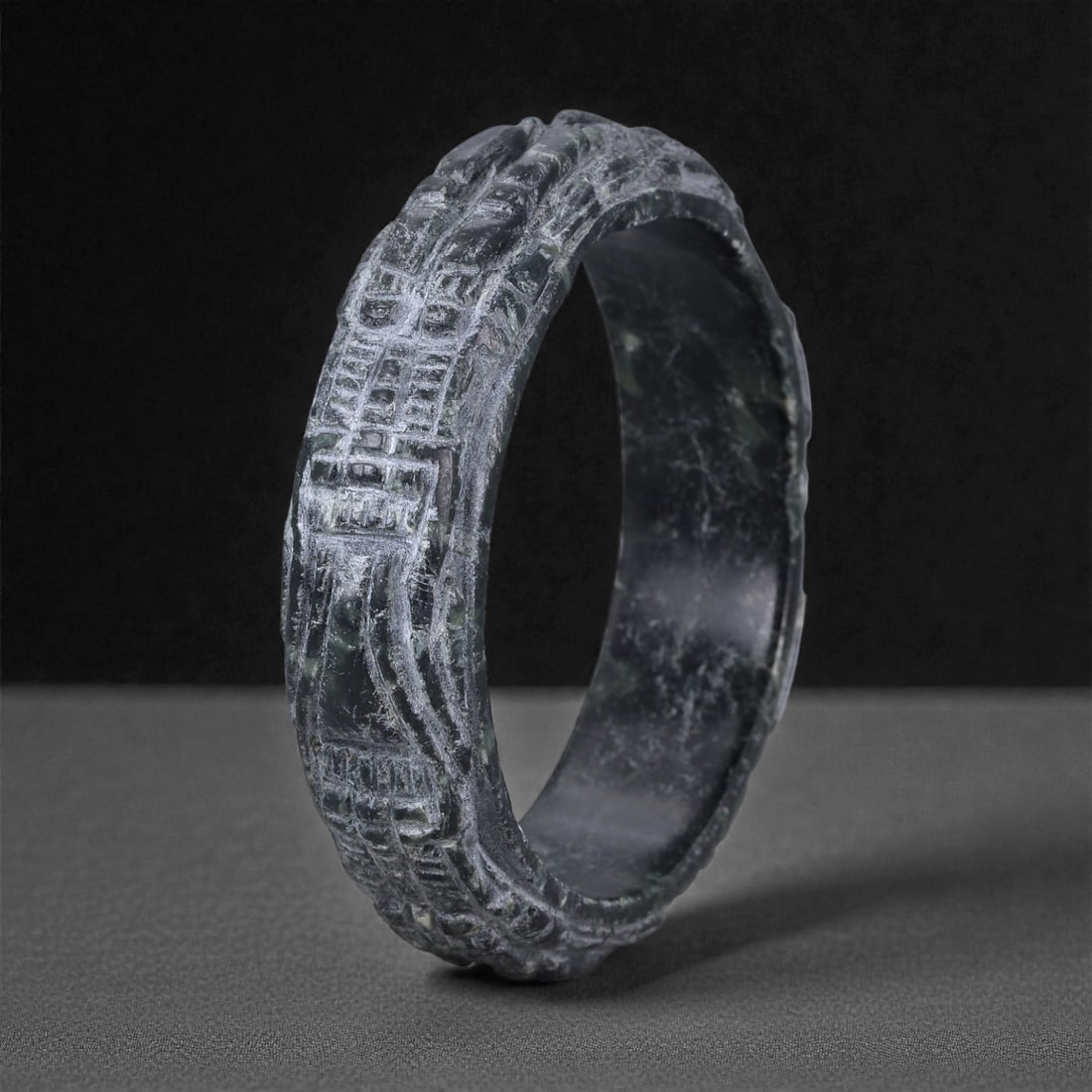 Jadeite Jade Dragon Bracelet - Carved Asian Bangle, 6.2cm Inner Diameter, 34WE, 34WE (1 of 3)