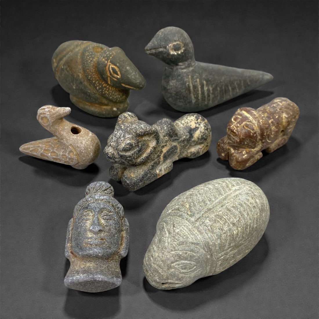 A Near Eastern Schist Zoomorphic and Anthropomorphic Figurine Group, 2nd Millennium BCE, 1Z (1 of 1)