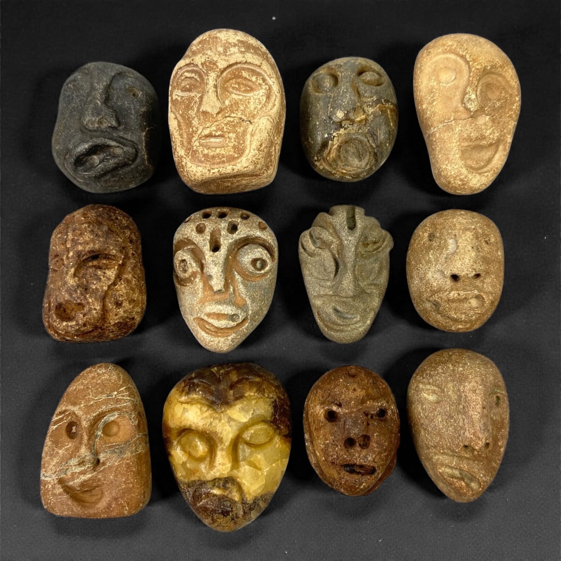 A Lot of Ancient Mediterranean Stone Maskettes, 12th-17th Century, 2.5-3.2cm, 44V (1 of 1)