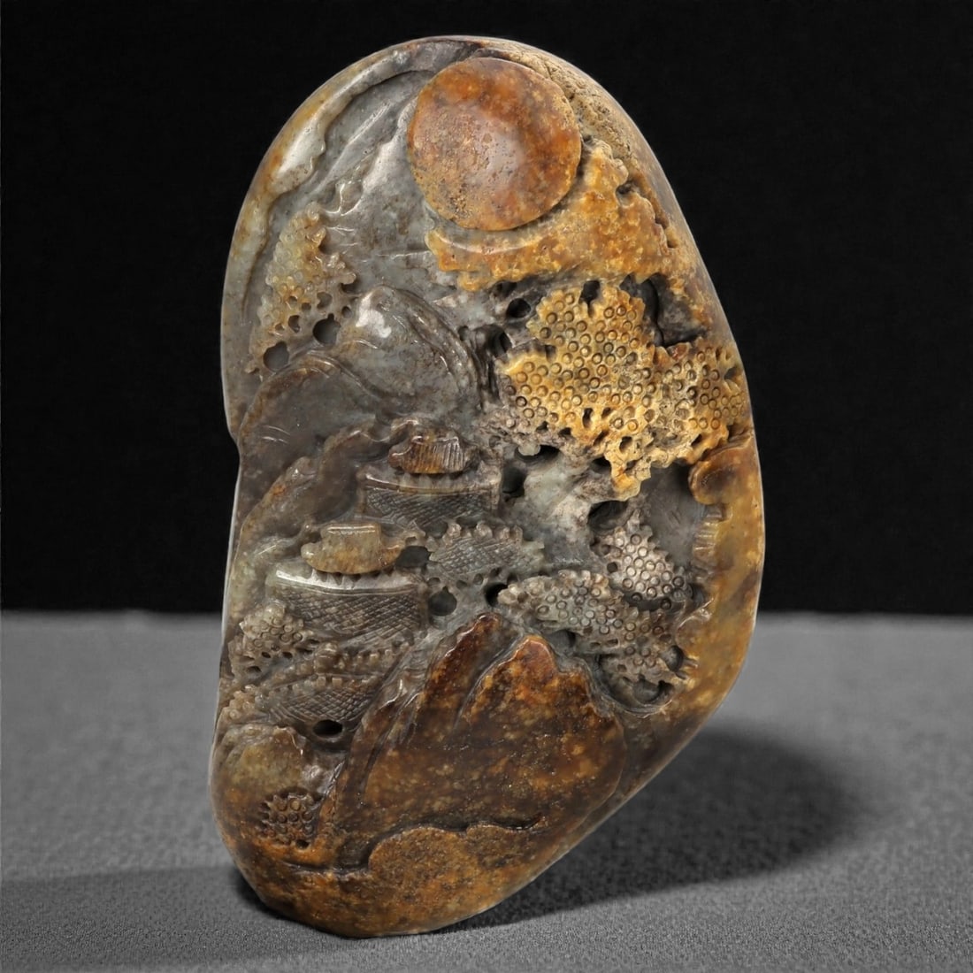 A Chinese Hetian Jade Scholar's Rock-Form Display, 20th Century, 43FC (1 of 2)