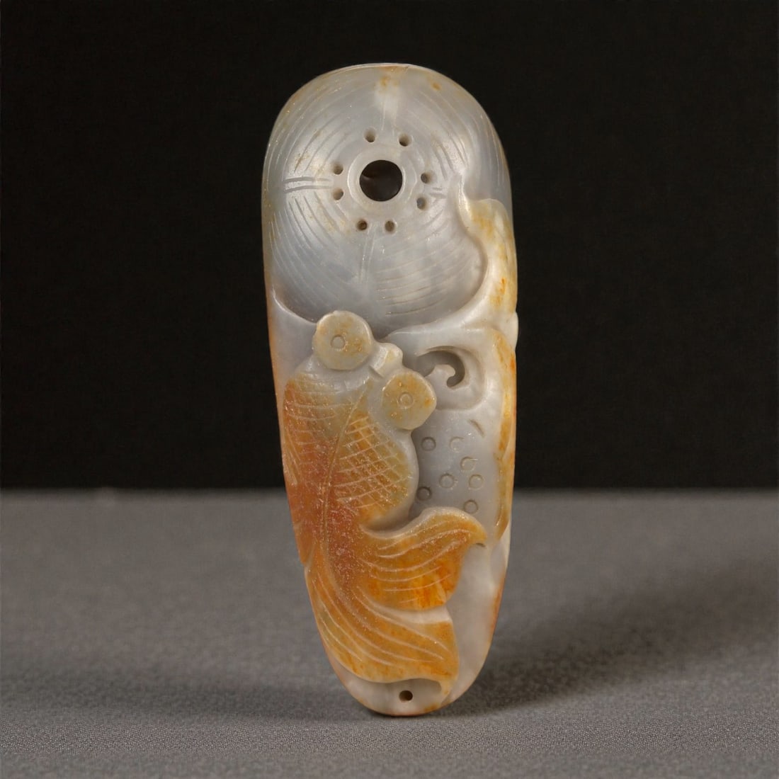 A Chinese Nephrite Jade Fish-Form Pendant, 20th Century, 21FA (1 of 2)
