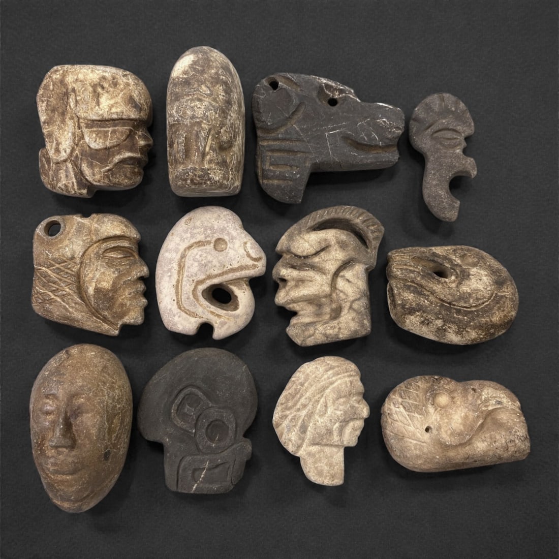 A Group of Mesoamerican Stone Sculptural Pendants, Pre-Columbian Period, 72Z (1 of 1)