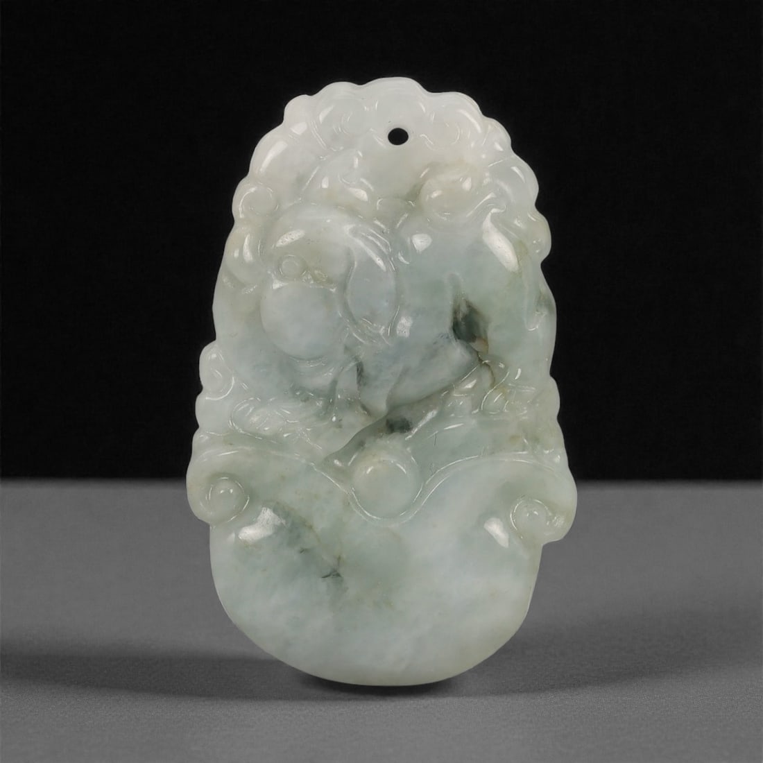 A Chinese Jadeite Jade Monkey Amulet Pendant, 20th Century, 48YB (1 of 2)