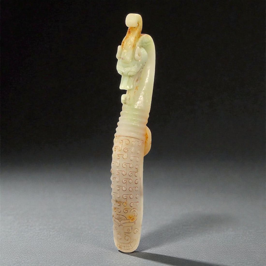 A Chinese Nephrite Jade Archaistic Belt Implement, 20th Century, 68FB (1 of 5)