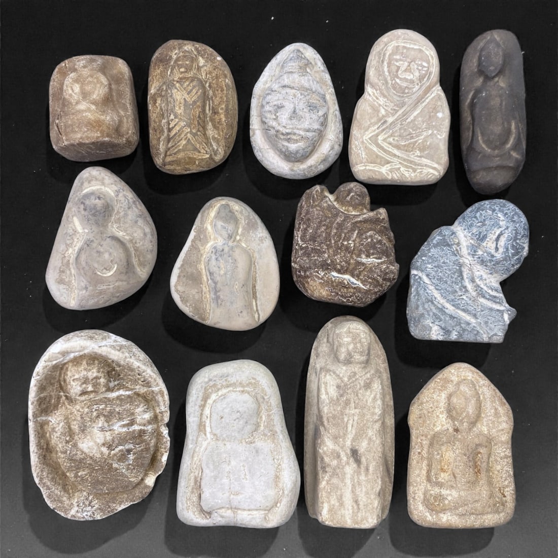 A Group of Japanese Stone Buddhist Figures, Edo Period, 87Z (1 of 1)