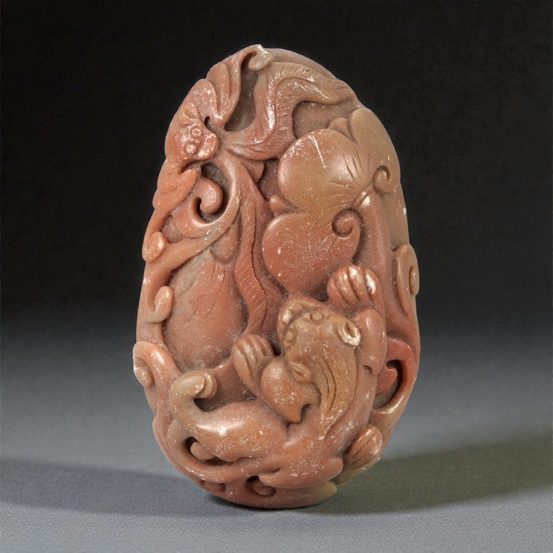 A Chinese Hardstone Carving with a Mythical Beast, 20th Century, 96FC (1 of 2)