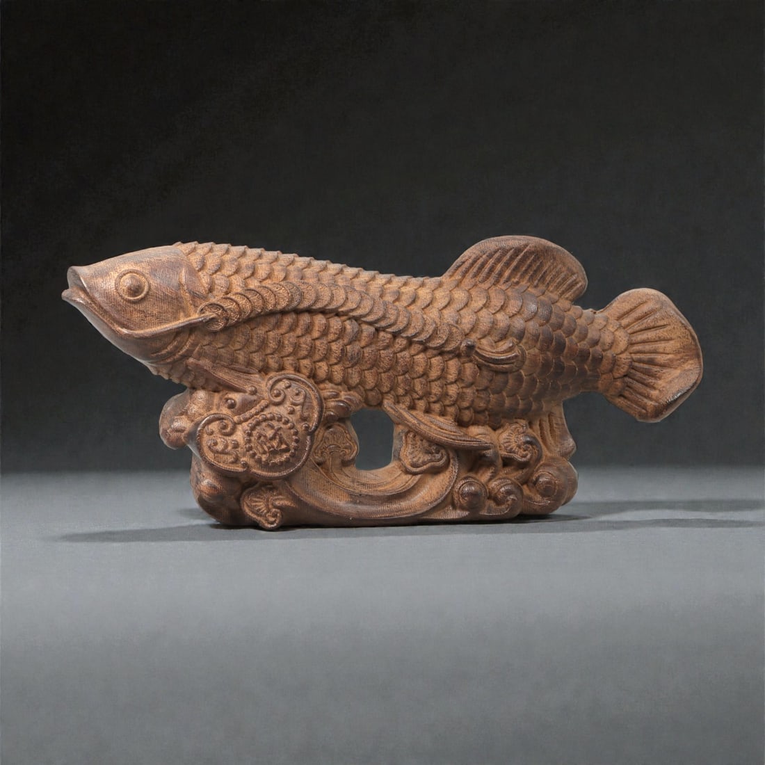 A Chinese Agarwood Carving of a Fish, 20th Century, 72FC (1 of 2)