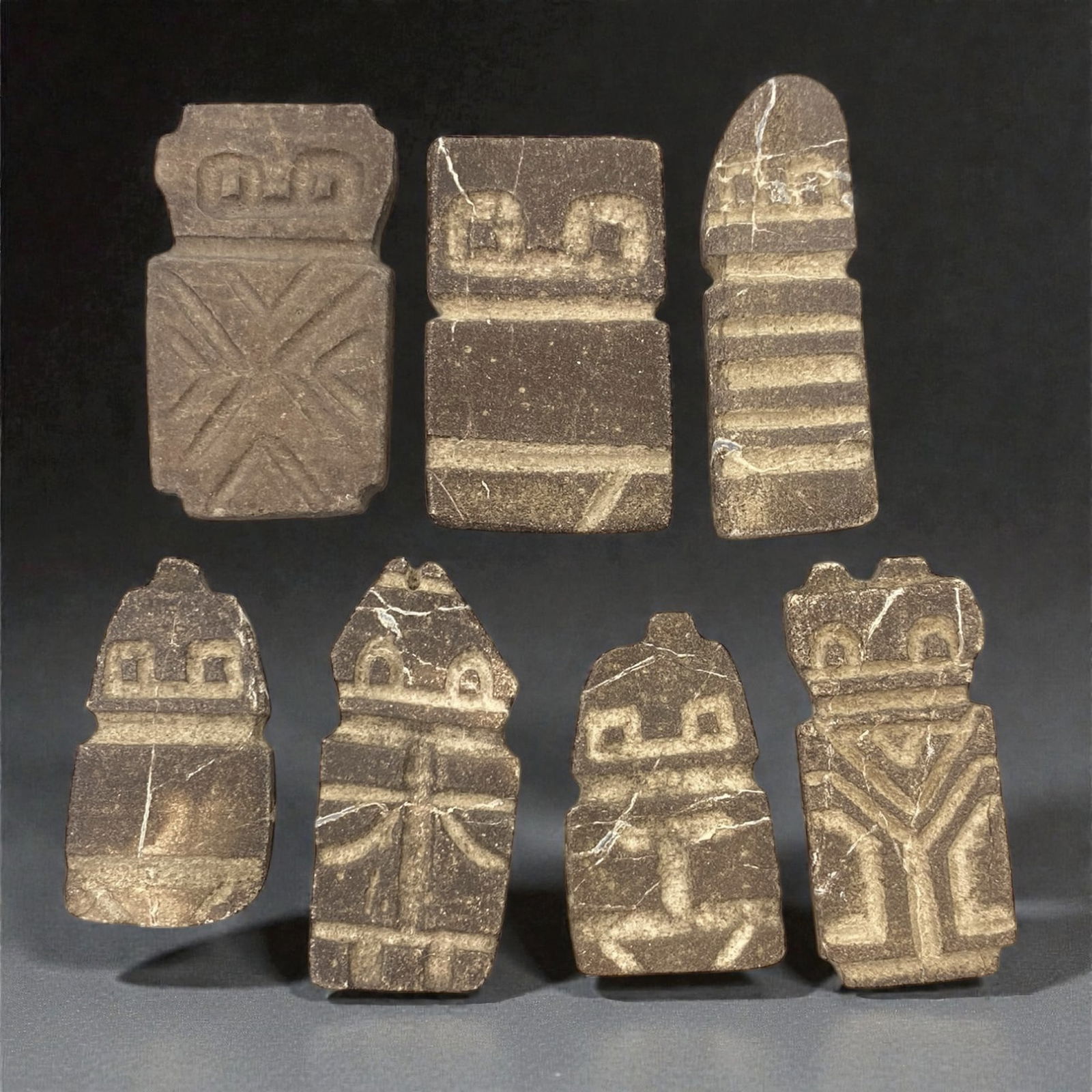 A Group of Valdivian Stone Anthropomorphic Figures, Ecuador, Circa 3500-1500 BCE, 50XJ (1 of 2)