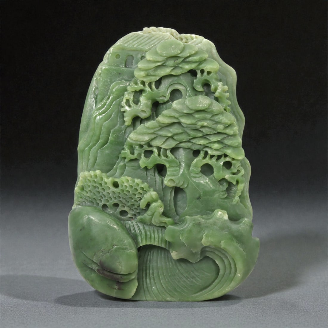 A Chinese Nephrite Jade Scholar's Rock Display, 20th Century, 25FC (1 of 2)