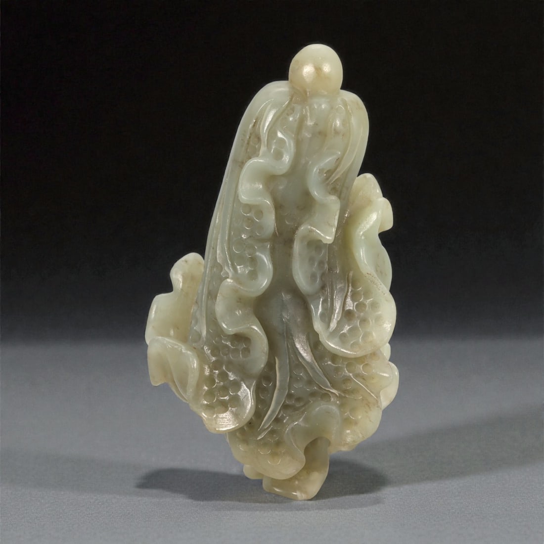 A Chinese Hetian Jade Cabbage Carving, 20th Century, 13YA (1 of 2)