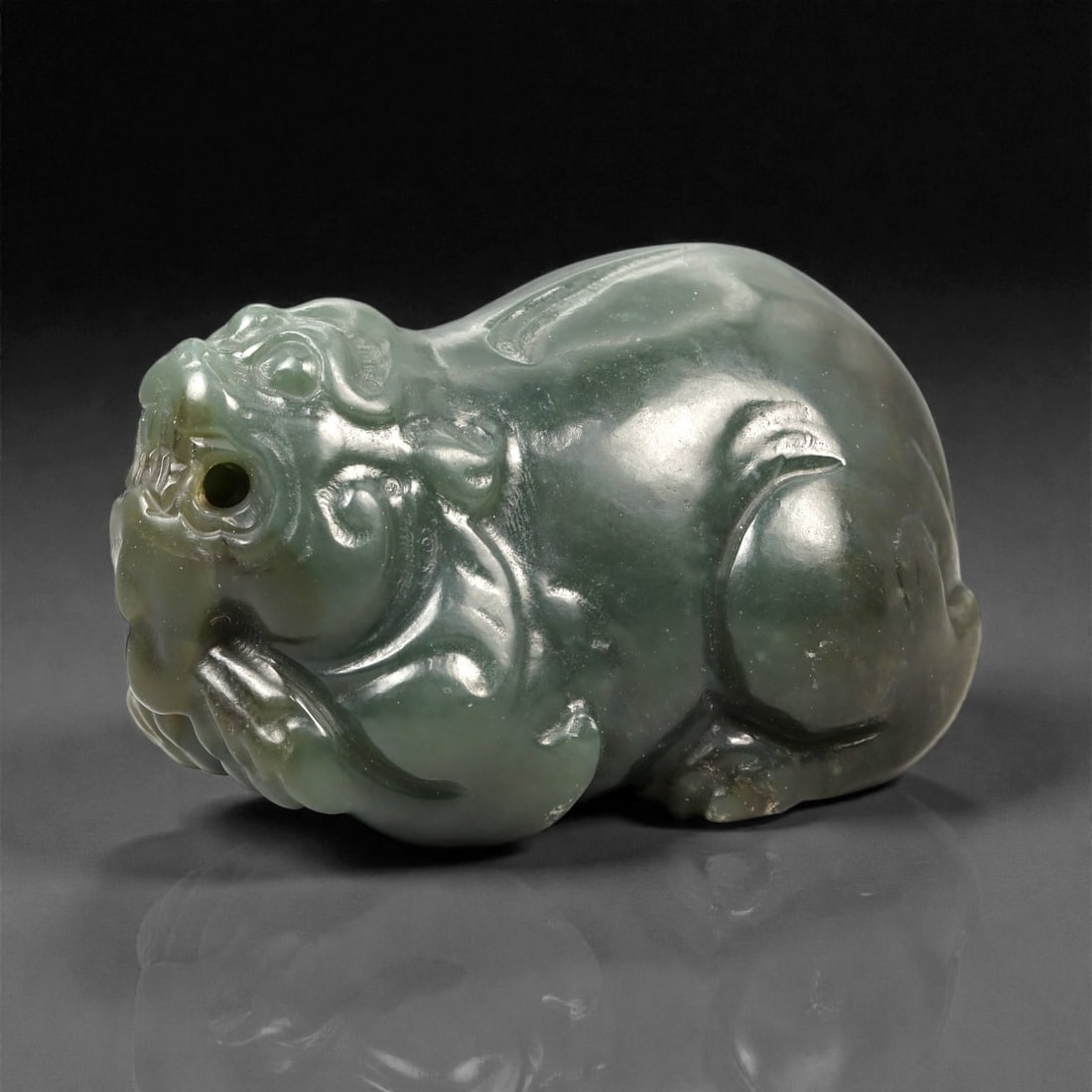 Chinese Jade Pixiu Beast - Carved Animal Figurine 5.3cm, 88ZC, 88ZC (1 of 3)