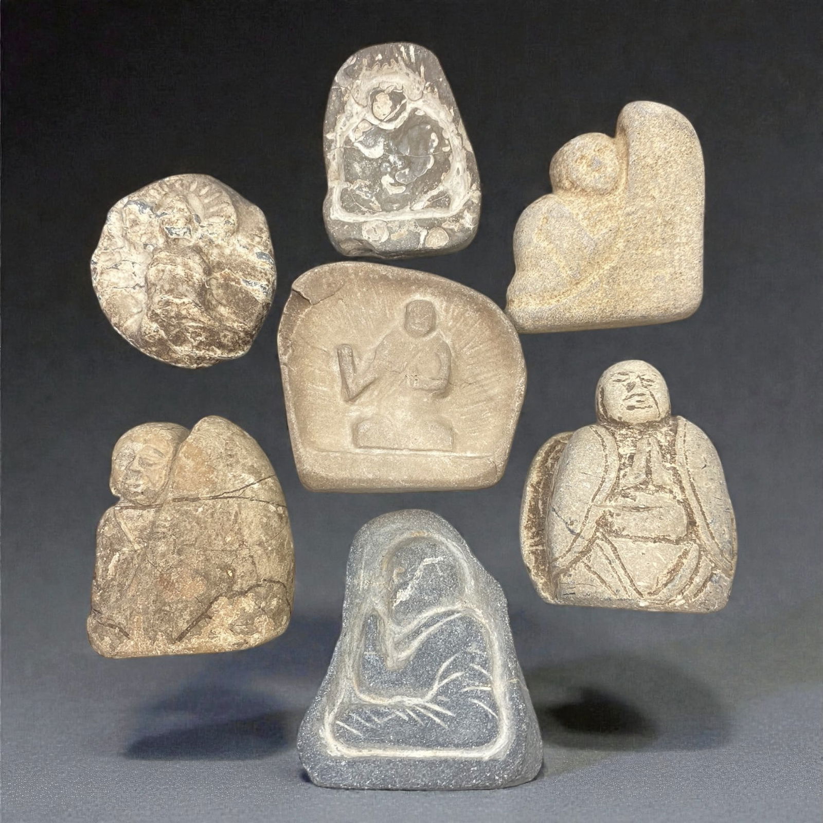 A Group of Japanese Stone Buddhist Figures, Edo Period, 61XJ (1 of 1)