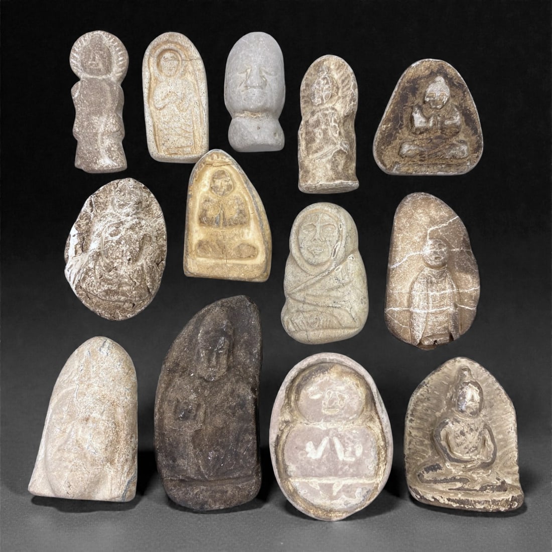 A Group of Japanese Stone Buddhist Figures, Edo Period, 88Z (1 of 1)